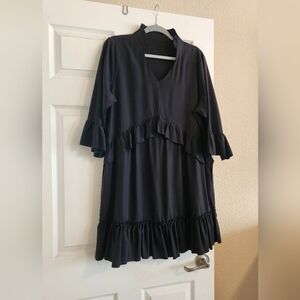 Elegant Black Ruffle Dress